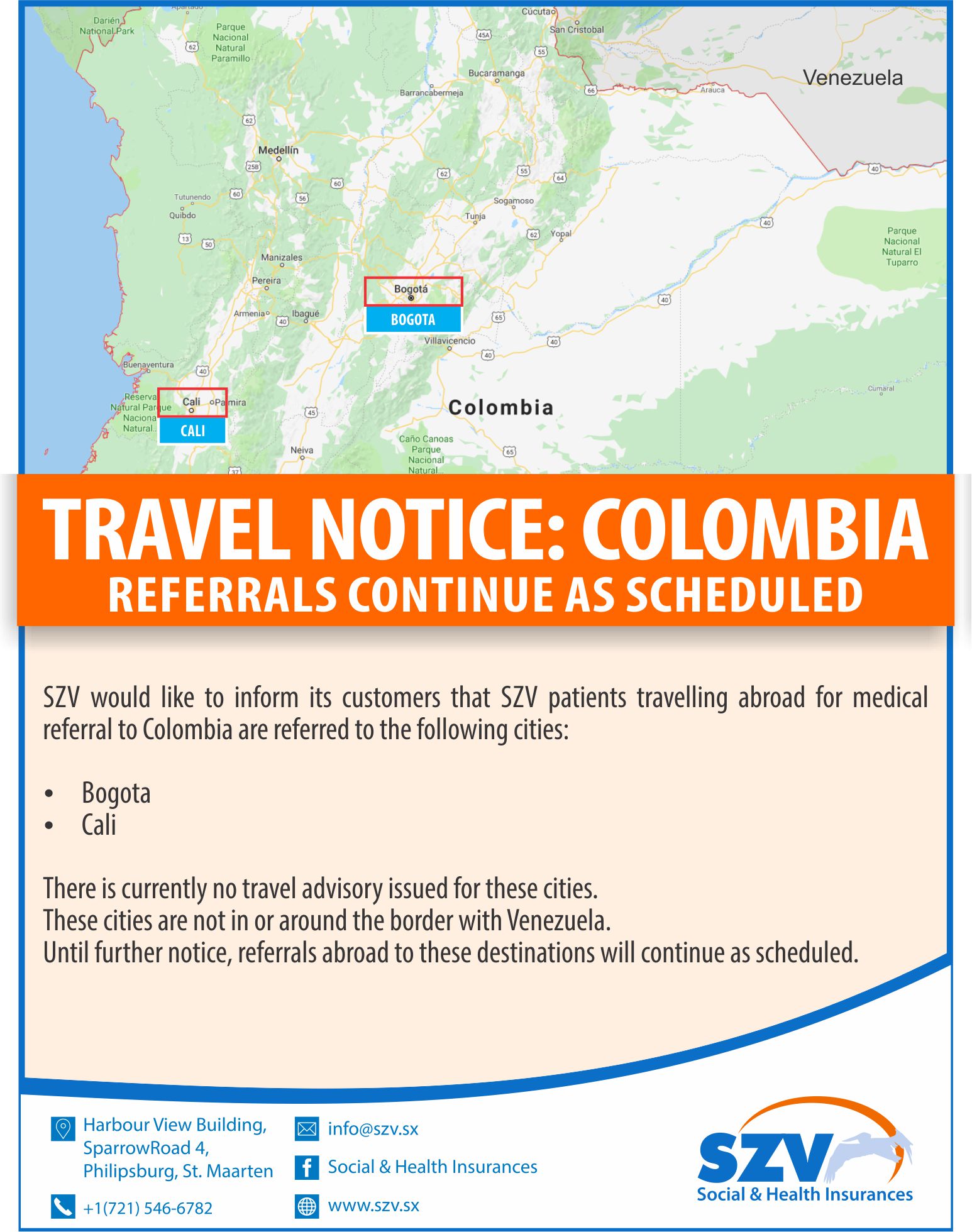 Travel notice: Colombia 